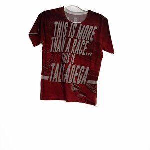 NASCAR Fanatics Boys Red T Shirt Graphic Spellout Pullover Short Sleeve YL